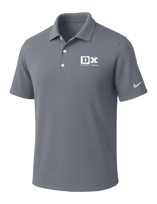 NIKE Medium Grey Dri-Fit Micro Pique Polo w/DX Logo
