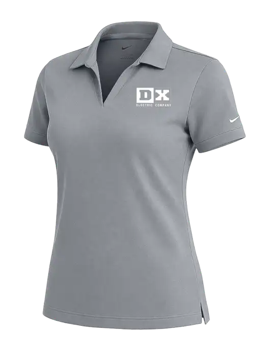 NIKE Medium Grey Womens Dri-Fit Micro Pique Polo w/DX Logo