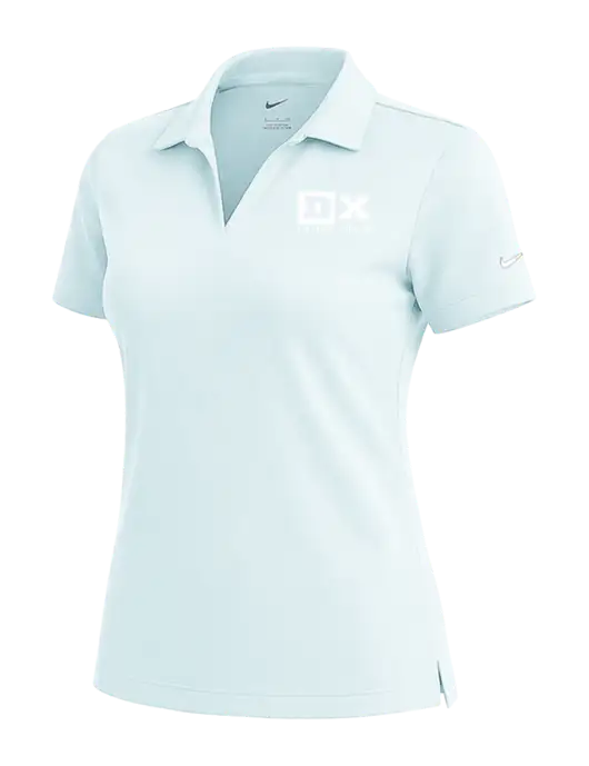 NIKE Very Light Blue Womens Dri-Fit Micro Pique Polo w/DX Logo