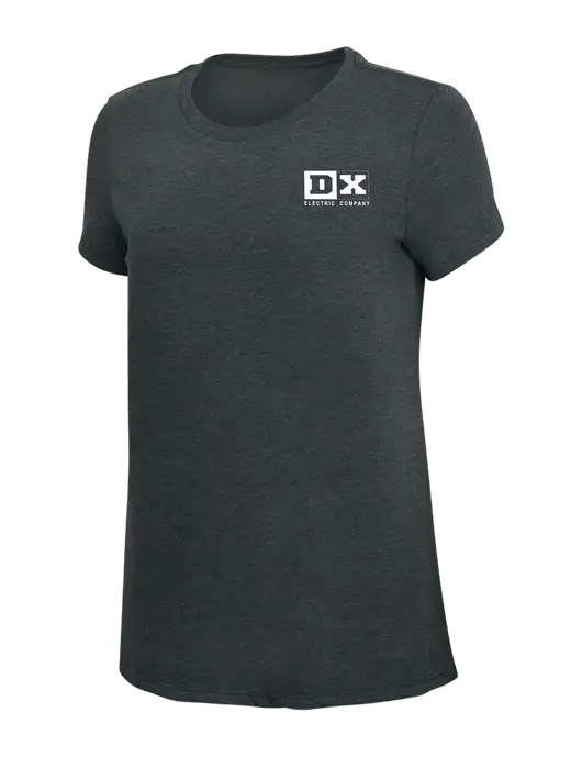 Womens Simply Soft Black Frost 4.5oz Poly/Combed Ring Spun Cotton T-Shirt w/DX Logo