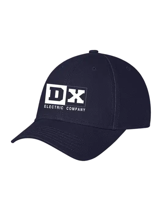 Navy Structured Soft Snap Closure Hook & Loop Cap w/DX Logo