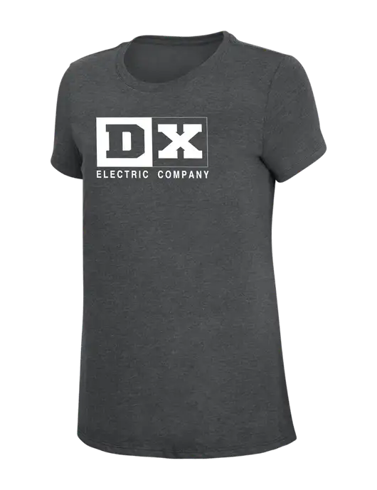 Womens Simply Soft Charcoal 4.5oz Poly/Combed Ring Spun Cotton T-Shirt w/DX Logo