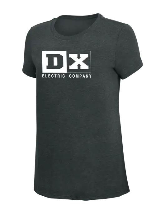 Womens Simply Soft Black Frost 4.5oz Poly/Combed Ring Spun Cotton T-Shirt w/DX Logo