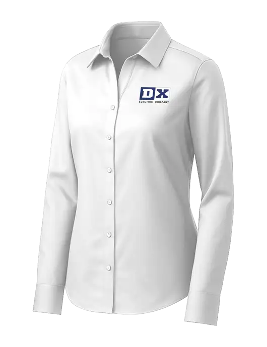 Brooks Brothers Womens White Wrinkle-Free Stretch Pinpoint Shirt w/DX Logo