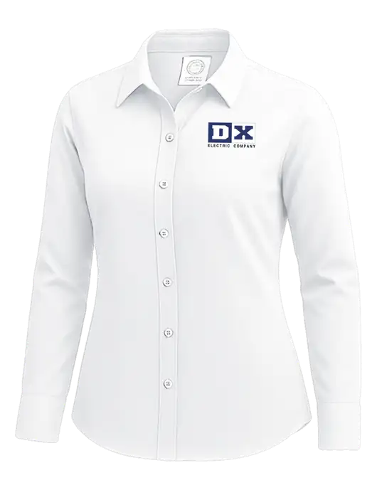 Brooks Brothers Womens White Wrinkle-Free Stretch Nailhead Shirt w/DX Logo