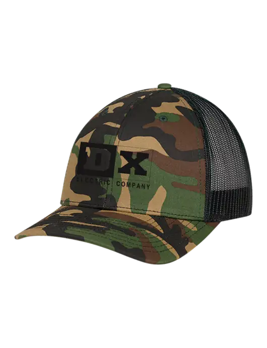 Richardson Adjustable Snapback Original 112P Trucker Cap Army Camo/Black  w/DX Logo
