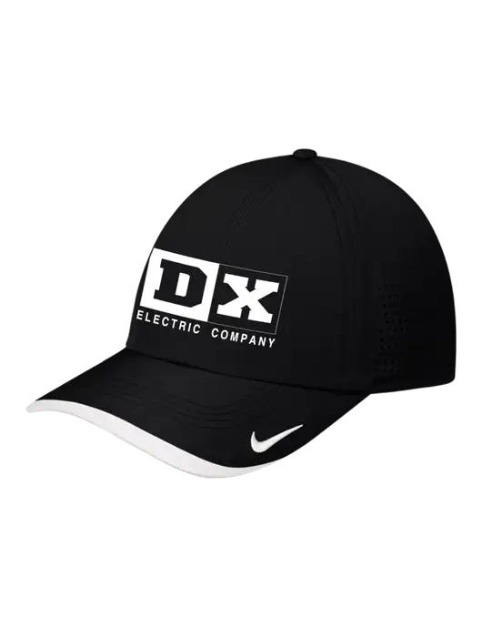 Nike Black/White Dri-FIT Perforated Performance Cap w/DX Logo