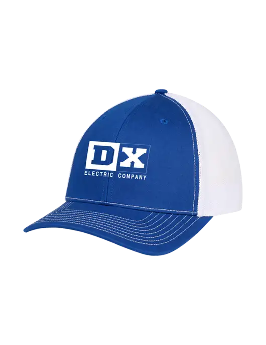 Richardson Adjustable Snapback Original 112 Trucker Cap Royal w/White Mesh w/DX Logo