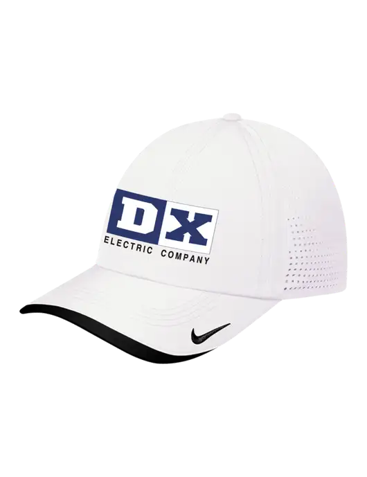 Nike White/Black Dri-FIT Perforated Performance Cap w/DX Logo