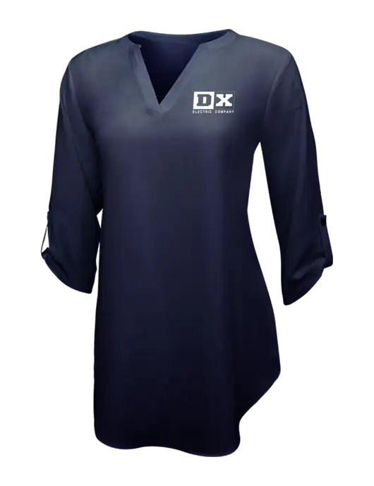 Navy Womens 3/4 Sleeve Tunic Blouse w/DX Logo