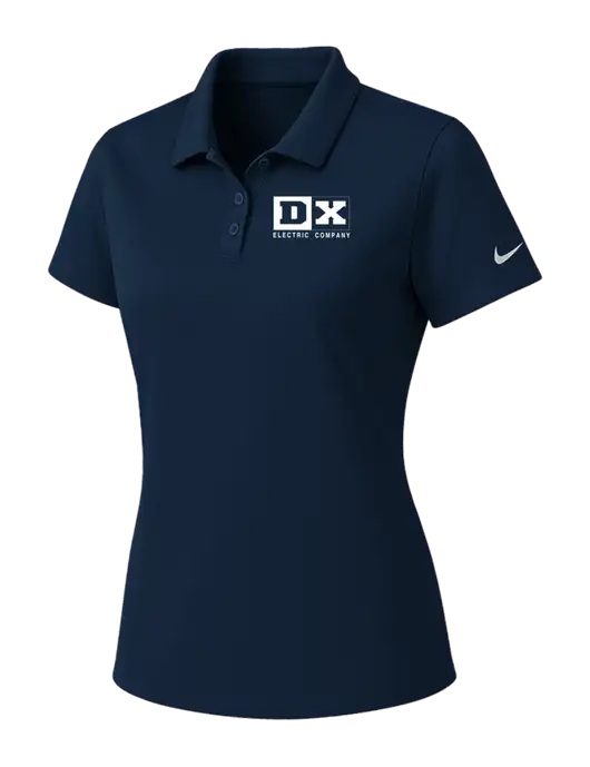 Nike Womens Navy Dry Essential Solid Polo w/DX Logo