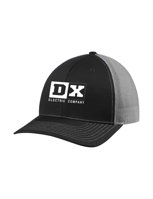 Richardson Adjustable Snapback Original 112 Trucker Cap Black w/Charcoal Mesh w/DX Logo