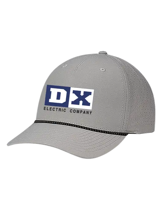 Richardson Laser Perf Performance Light Grey/Black-Grey Rope Cap w/DX Logo