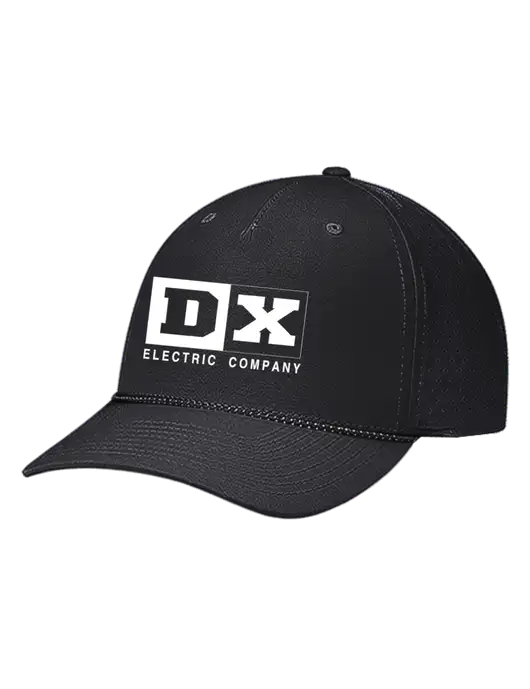Richardson Laser Perf Performance Black/Black-Grey Rope Cap w/DX Logo