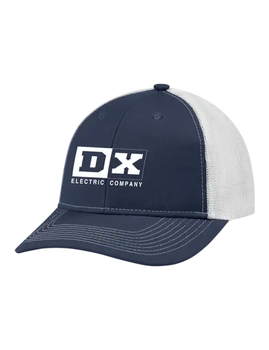 Snapback Ponytail Trucker Cap Navy w/White Mesh w/DX Logo