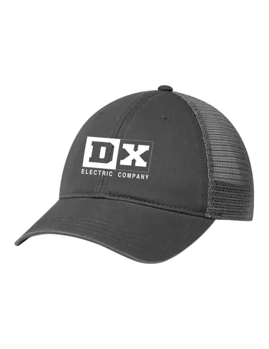 Richardson 111 Garment Washed Trucker Cap Charcoal w/Charcoal Mesh w/DX Logo