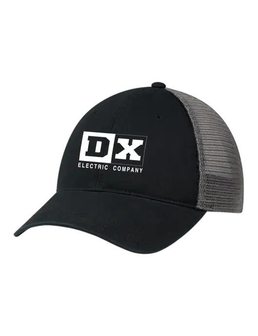 Richardson 111 Garment Washed Trucker Cap Black w/Charcoal Mesh w/DX Logo