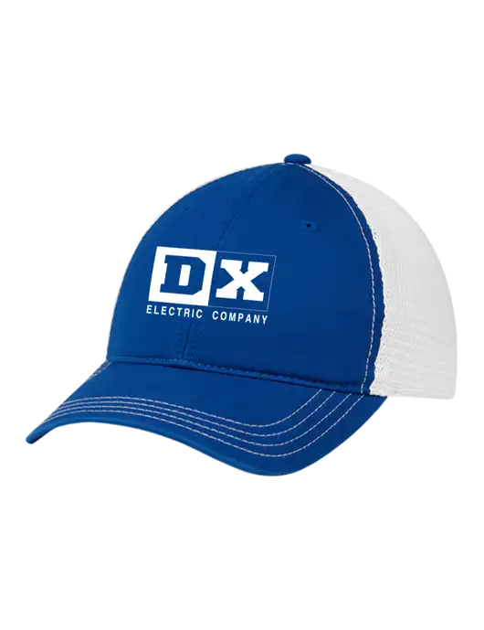 Richardson 111 Garment Washed Trucker Cap Royal w/White Mesh w/DX Logo
