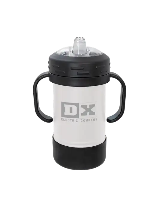 Polar Camel 10 oz Powder Coated White Sippy Cup w/DX Logo
