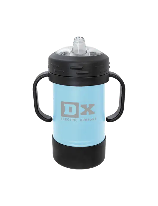 Polar Camel 10 oz Powder Coated Light Blue Sippy Cup w/DX Logo
