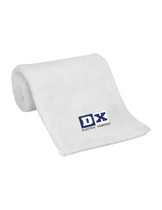 White Alpine Fleece Mink Touch Luxury Baby Blanket  w/DX Logo