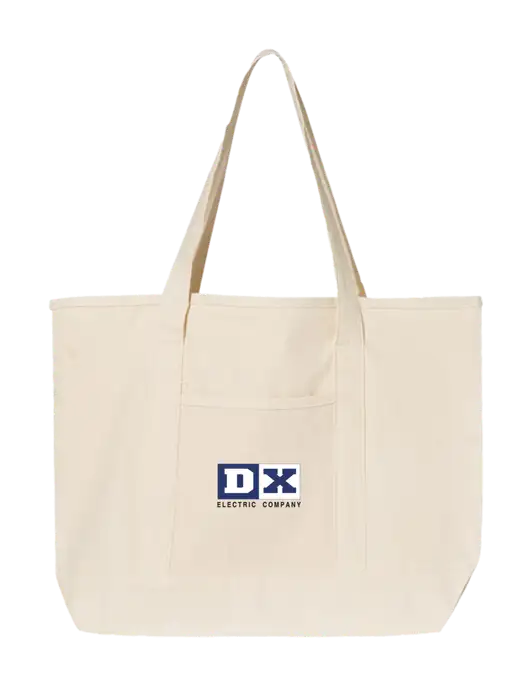 Natural Large Canvas Deluxe Tote w/DX Logo