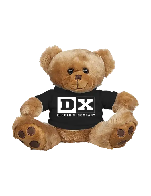 8 1/2 Cuddly Brown Bear With Black T-Shirt w/DX Logo