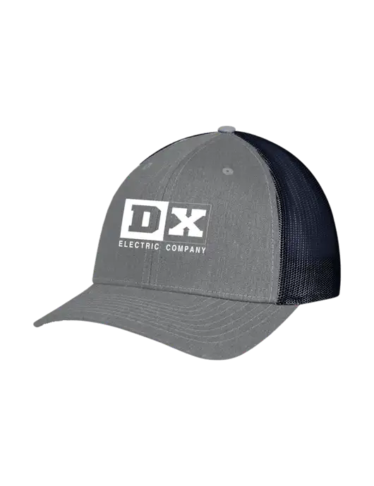 Richardson Adjustable Snapback Original 112 Trucker Cap Heather Grey w/Navy Mesh w/DX Logo