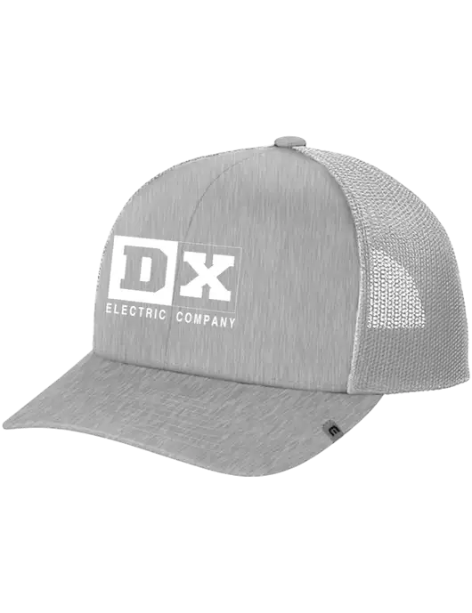 TravisMathew Light Medium Grey Heather Cruz Trucker Cap w/DX Logo