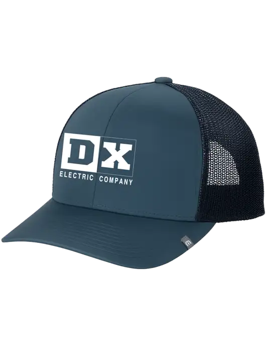 TravisMathew Dark Slate Blue Cruz Trucker Cap w/DX Logo