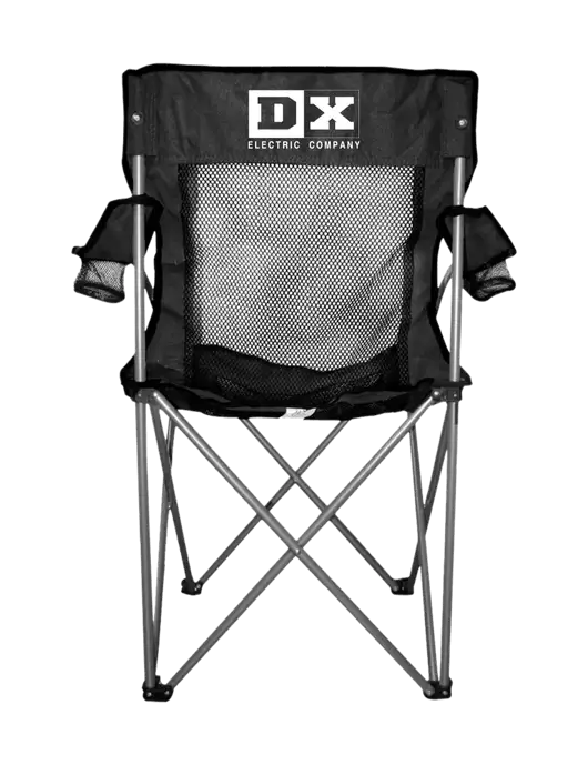 Titan Black/Black Mesh Folding Chair w/DX Logo