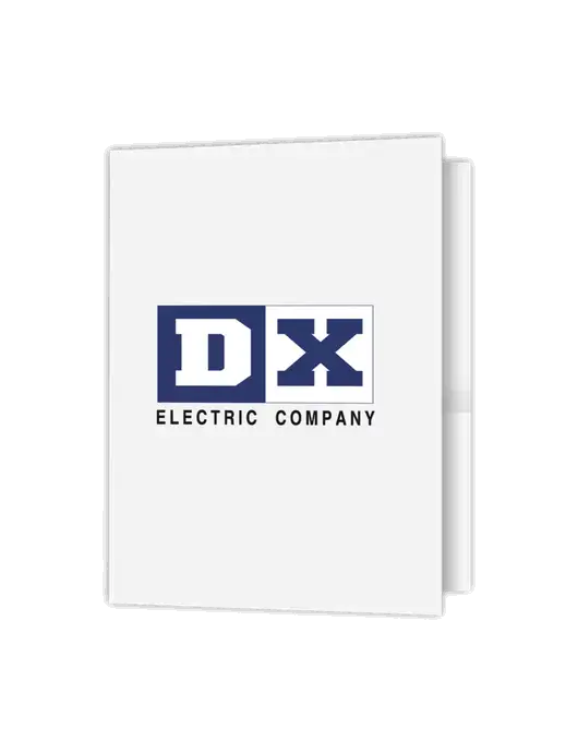 White Presentation Folder with Dual Pockets w/DX Logo