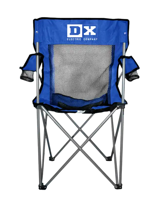 Titan Dark Royal Blue/Black Mesh Folding Chair w/DX Logo