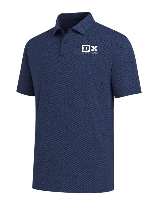 Callaway All-Over Stitched Dark Navy Chev Polo  w/DX Logo