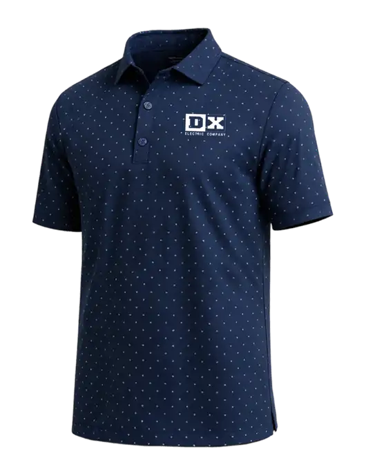 Callaway Micro Chev Dark Navy Print Polo w/DX Logo
