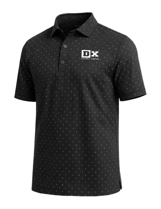 Callaway Micro Chev Black Print Polo w/DX Logo