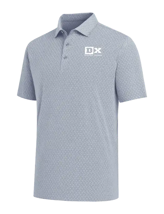 Callaway All-Over Stitched Medium Grey Chev Polo  w/DX Logo
