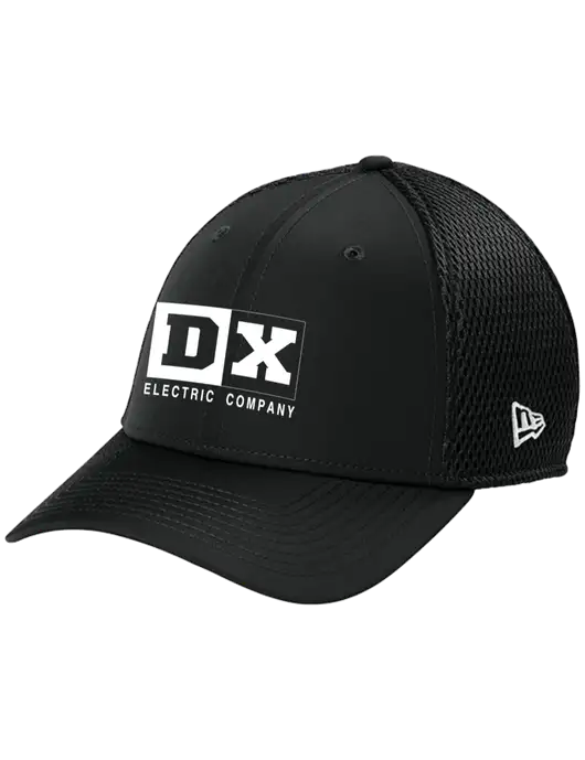New Era 39THIRTY Performance Stretch Black Mesh Cap w/DX Logo