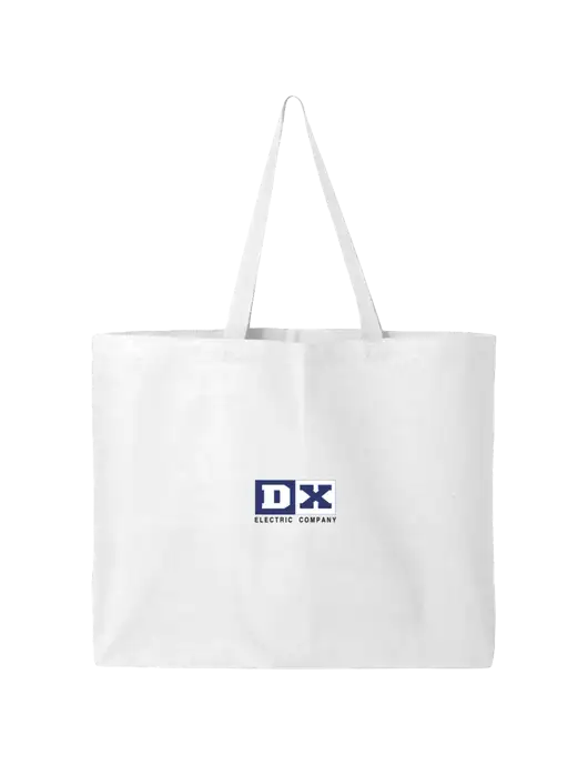 Sturdy Canvas White Tote w/DX Logo