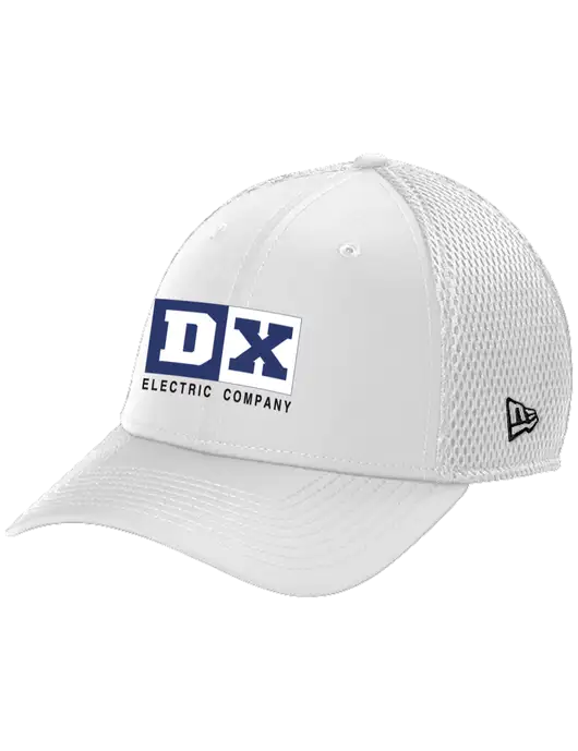 New Era 39THIRTY Performance Stretch White Mesh Cap w/DX Logo