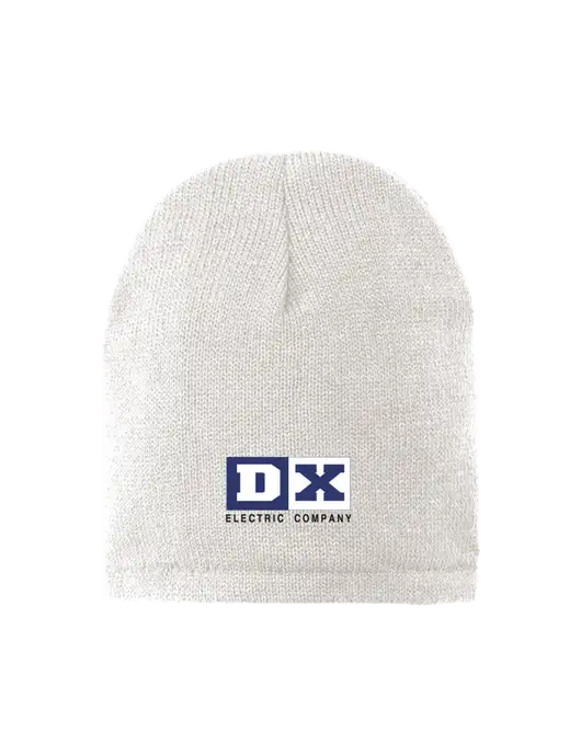 White Fleece-Lined Beanie Cap w/DX Logo