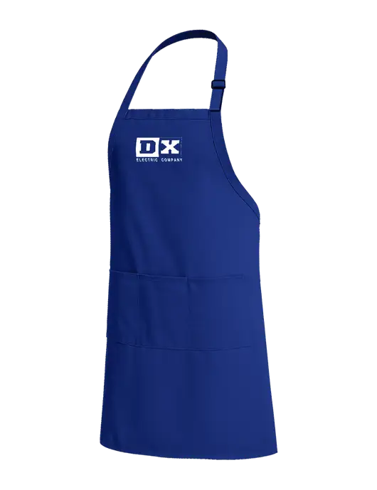 Easy Care Extra Long Bib Dark Royal Apron with Stain Release w/DX Logo