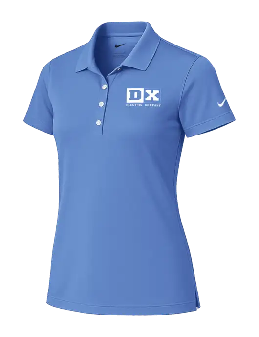 Nike Womens Light Blue Tech Basic Dri-FIT Polo
 w/DX Logo