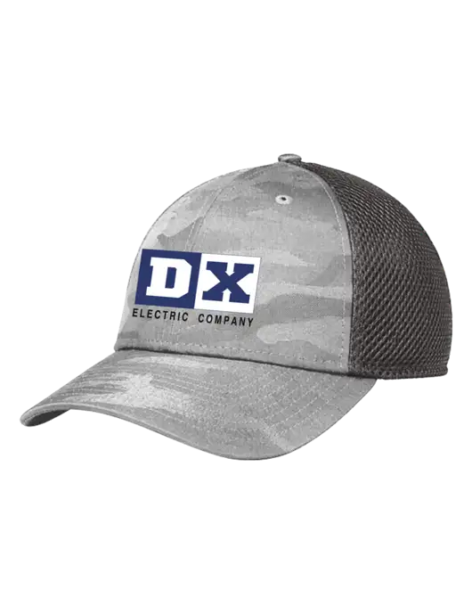 New Era Tonal Light Grey Camo Stretch Tech Mesh Cap w/DX Logo