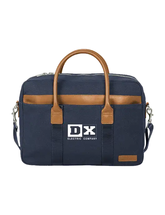 Brooks Brothers Wells Dark Navy Briefcase w/DX Logo
