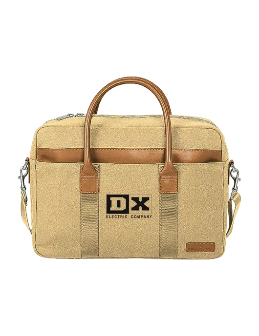 Brooks Brothers Wells Dark Tan Briefcase w/DX Logo