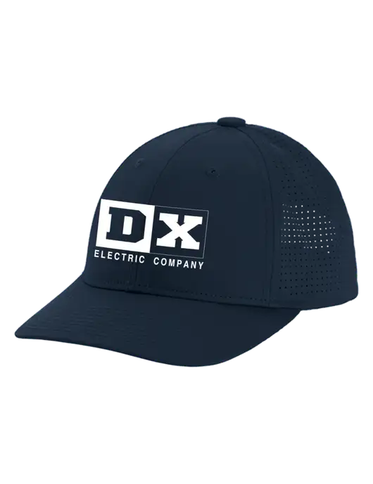 Pro-Cut Structured Snapback with Pinhole Mesh Dark Navy Cap w/DX Logo