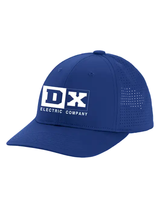 Pro-Cut Structured Snapback with Pinhole Mesh Dark Royal Cap w/DX Logo
