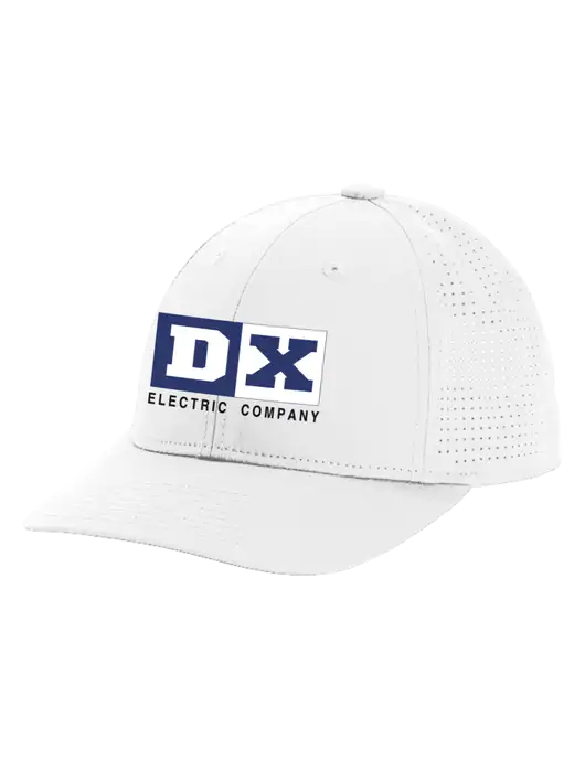 Pro-Cut Structured Snapback with Pinhole Mesh White Cap w/DX Logo