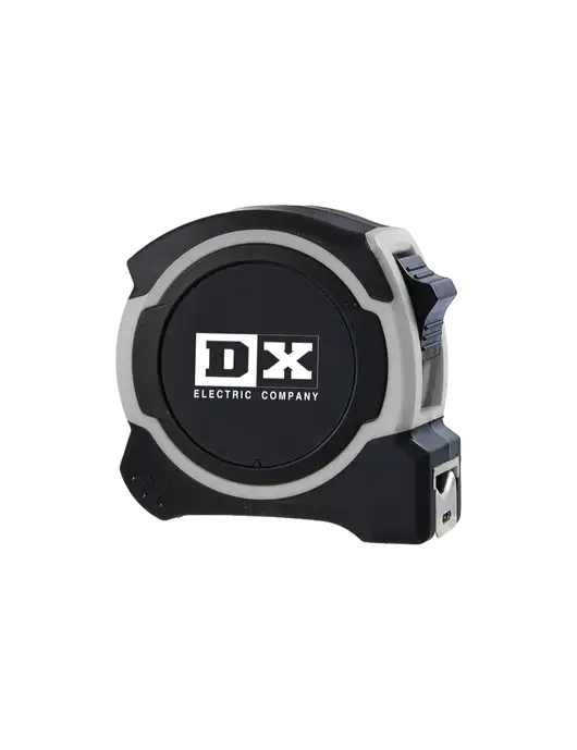Light Grey and Black Pro Tape Measure, 25'
 w/DX Logo